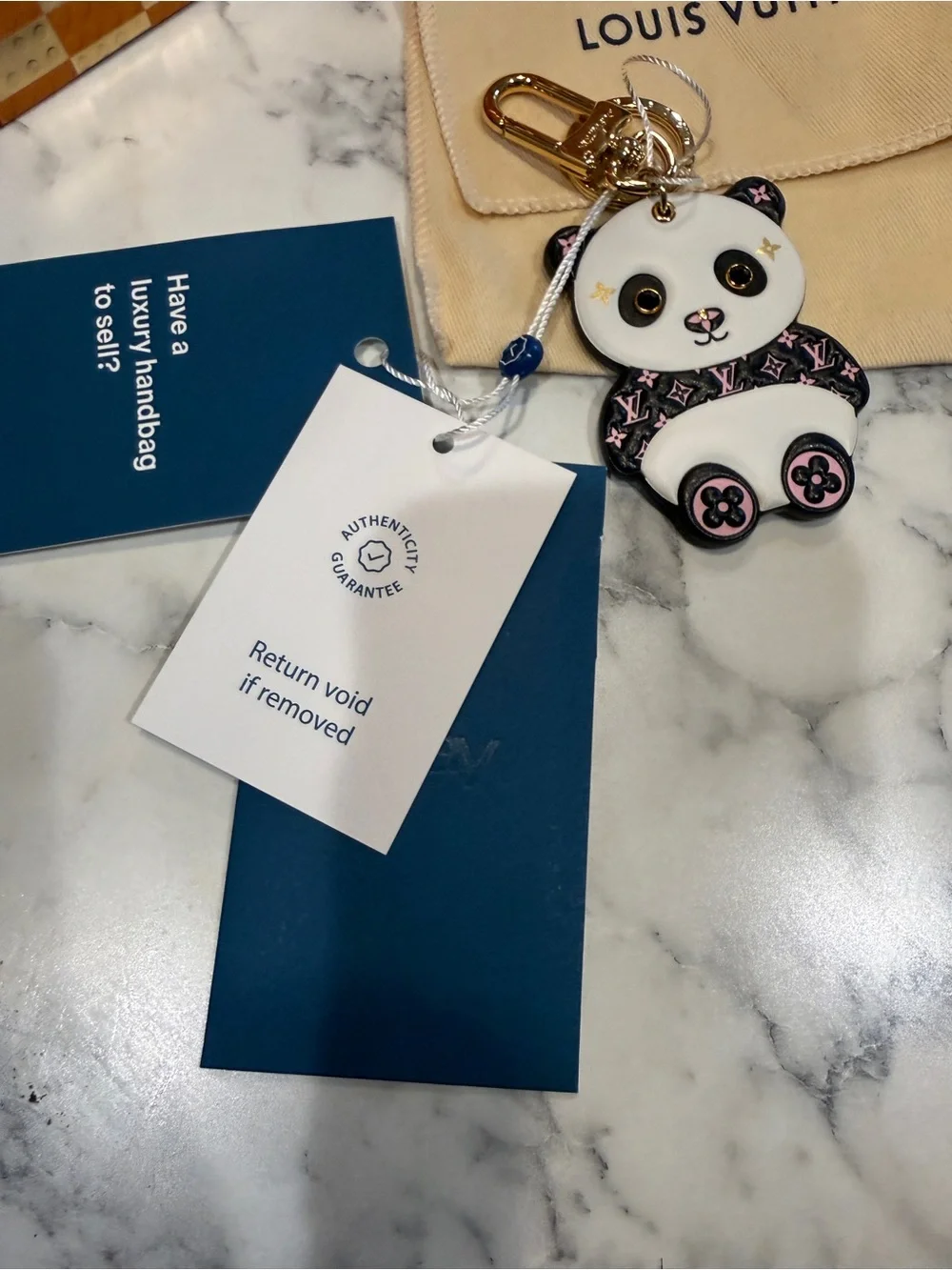 Louis Vuitton LV Panda Bag Charm NWT authenticated full set